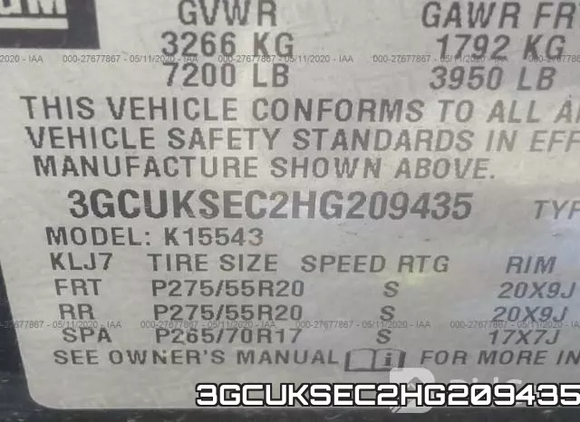 3GCUKSEC2HG209435 фото 10