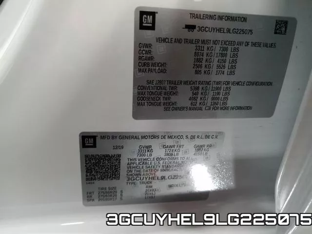 3GCUYHEL9LG225075 фото 2