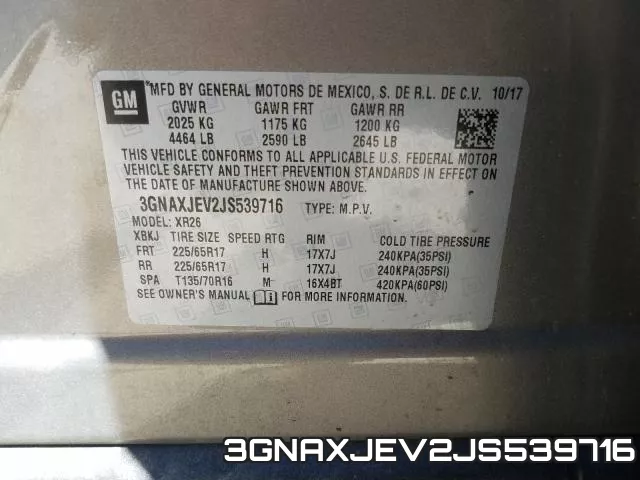 3GNAXJEV2JS539716 фото 2