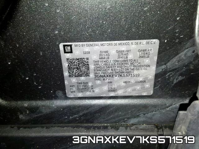3GNAXKEV7KS571519 фото 2