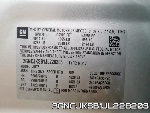 3GNCJKSB1JL228203 фото 2