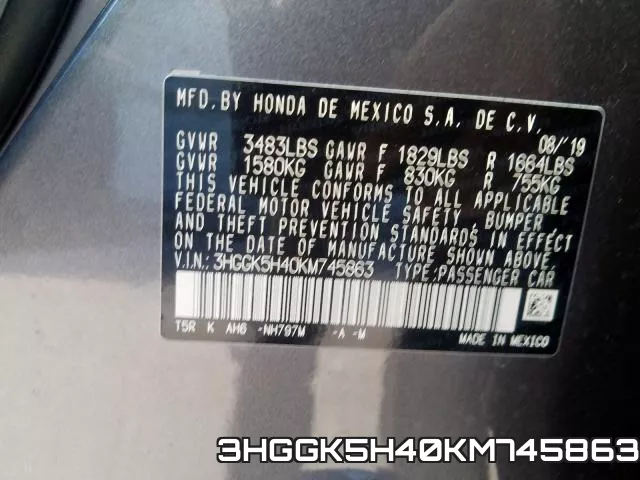 3HGGK5H40KM745863 фото 2