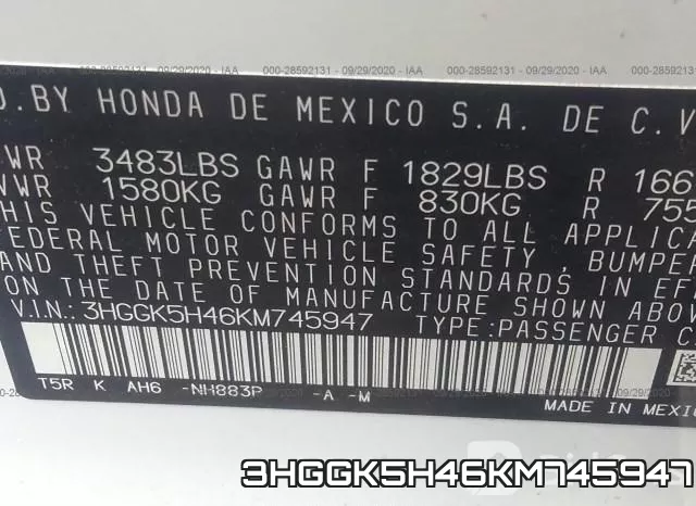 3HGGK5H46KM745947 фото 10