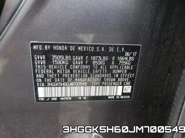 3HGGK5H60JM700549 фото 2
