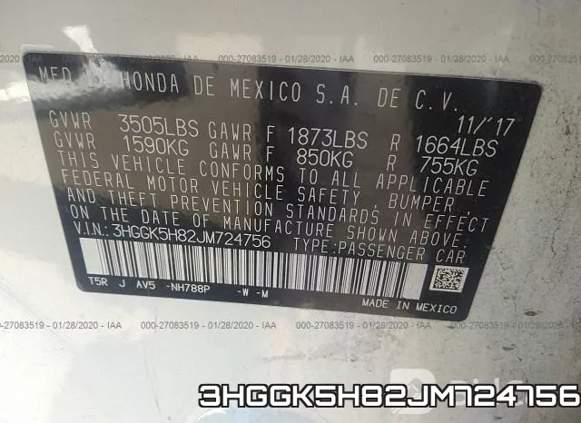 3HGGK5H82JM724756 фото 10