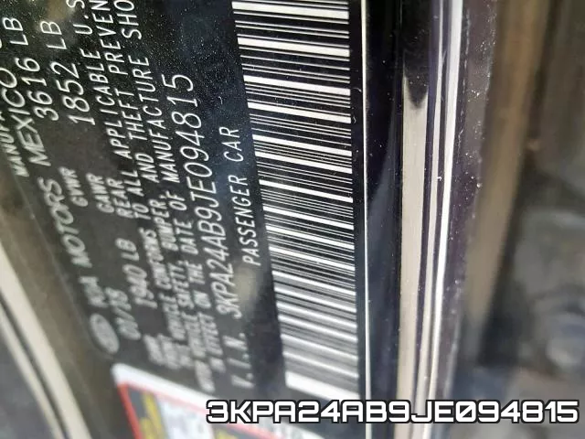 3KPA24AB9JE094815 фото 2