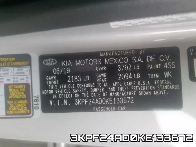 3KPF24AD0KE133672 фото 2