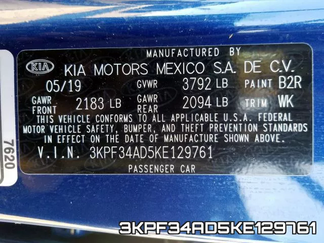 3KPF34AD5KE129761 фото 2