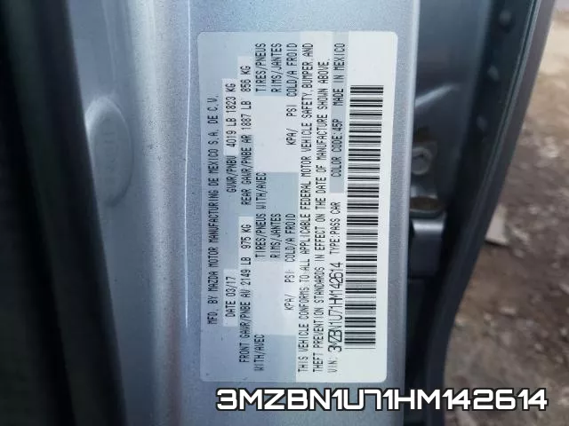 3MZBN1U71HM142614 фото 2