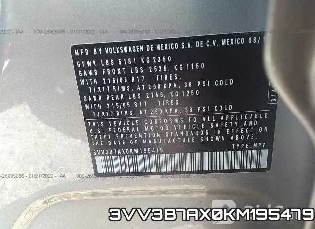 3VV3B7AX0KM195479 фото 10