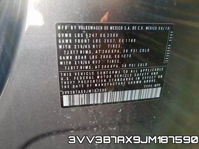 3VV3B7AX9JM187590 фото 2