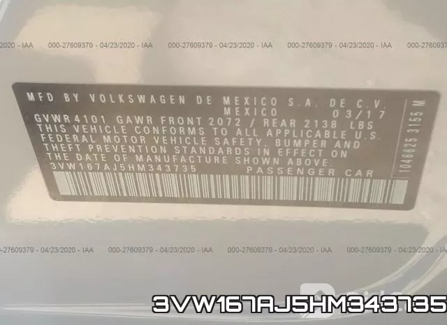 3VW167AJ5HM343735 фото 10