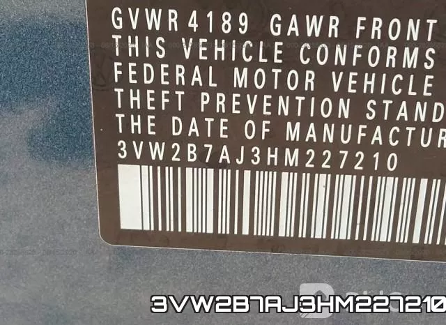 3VW2B7AJ3HM227210 фото 10