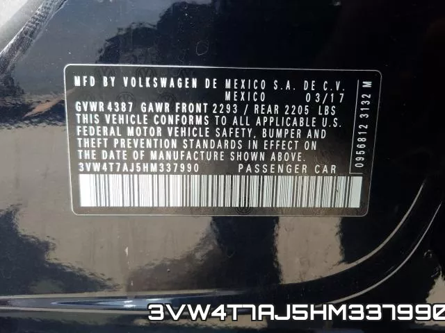 3VW4T7AJ5HM337990 фото 2