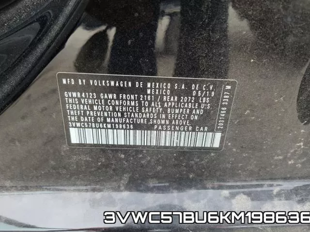 3VWC57BU6KM198636 фото 2