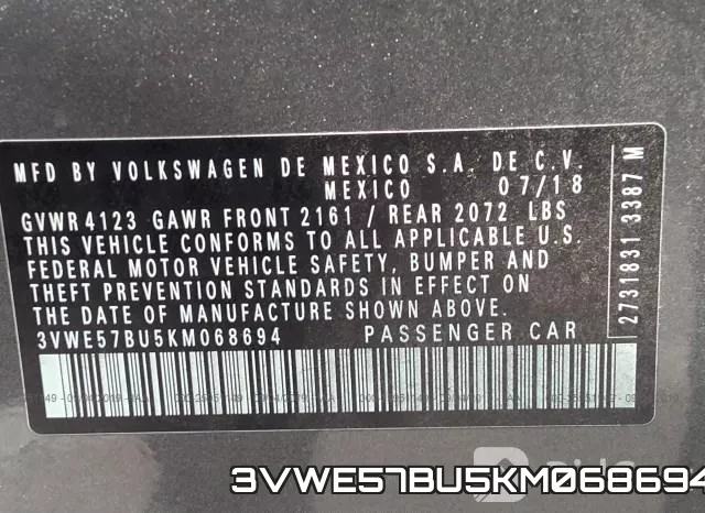 3VWE57BU5KM068694 фото 10