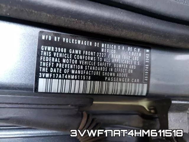 3VWF17AT4HM611518 фото 2