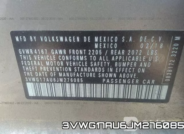 3VWG17AU6JM276085 фото 10
