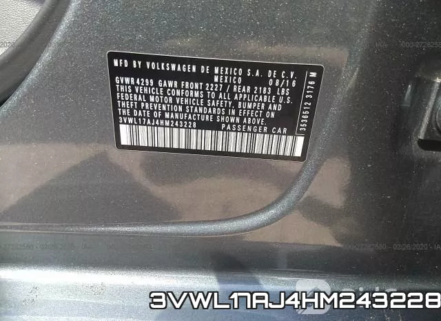 3VWL17AJ4HM243228 фото 10
