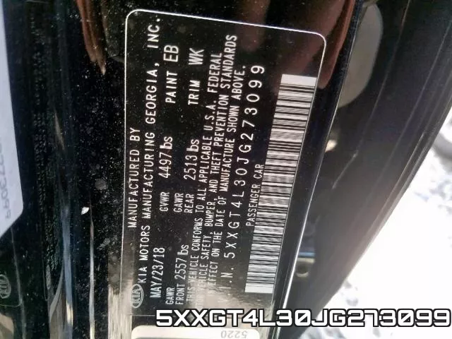 5XXGT4L30JG273099 фото 2
