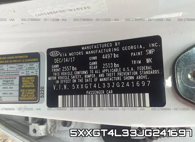 5XXGT4L33JG241697 фото 10