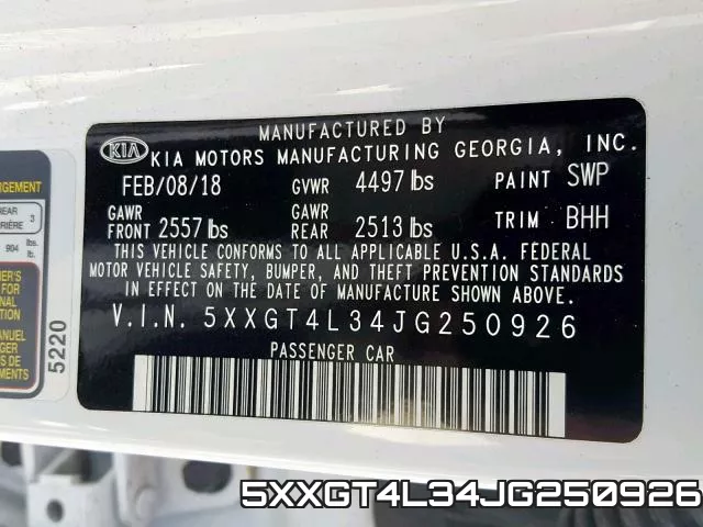 5XXGT4L34JG250926 фото 2