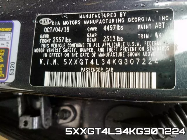 5XXGT4L34KG307224 фото 2