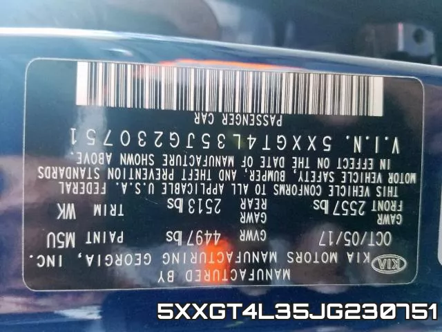 5XXGT4L35JG230751 фото 2