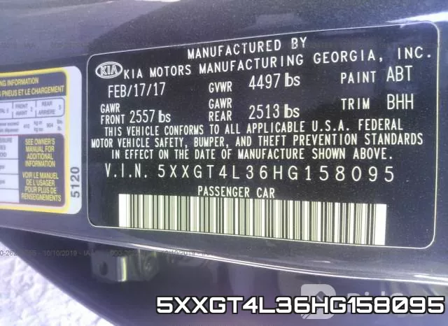 5XXGT4L36HG158095 фото 10