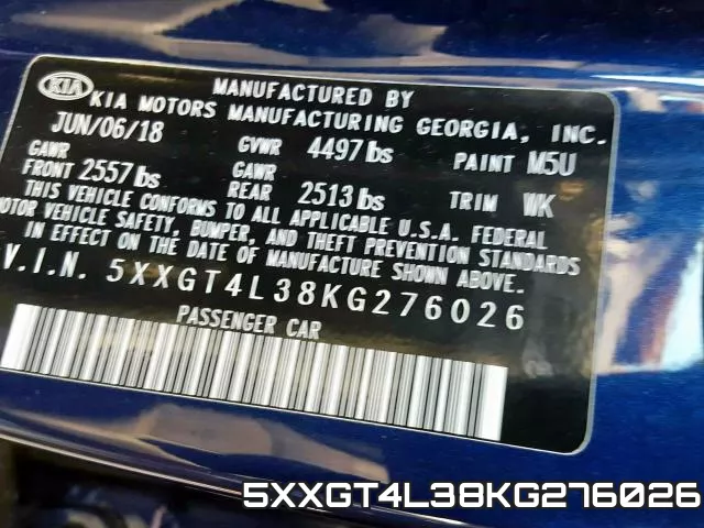 5XXGT4L38KG276026 фото 2