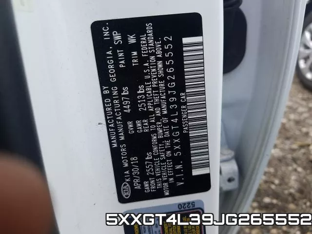 5XXGT4L39JG265552 фото 2