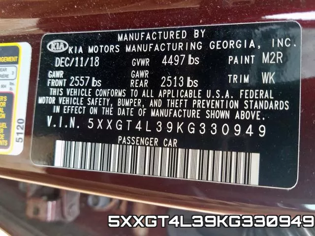 5XXGT4L39KG330949 фото 2