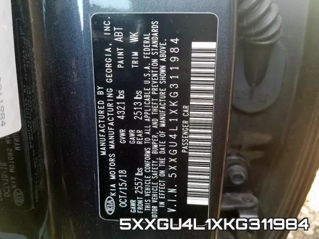 5XXGU4L1XKG311984 фото 2
