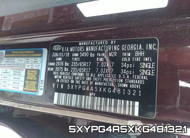 5XYPG4A5XKG481321 фото 10