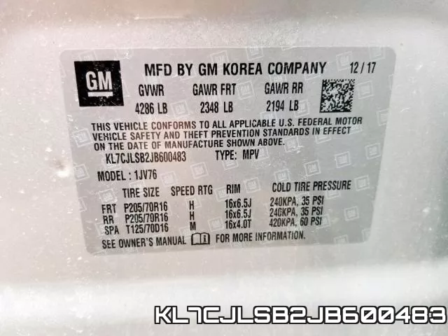 KL7CJLSB2JB600483 фото 2
