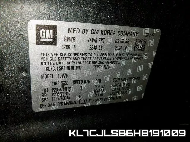 KL7CJLSB6HB191009 фото 2