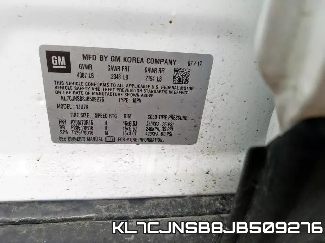 KL7CJNSB8JB509276 фото 2