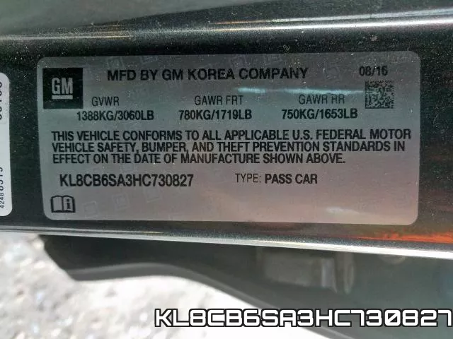 KL8CB6SA3HC730827 фото 2