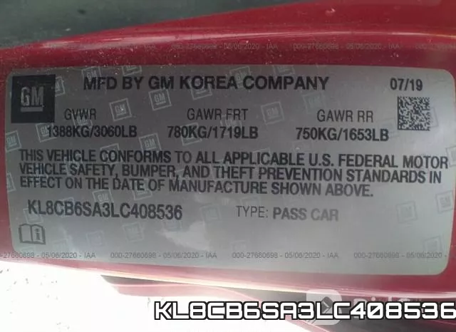 KL8CB6SA3LC408536 фото 10