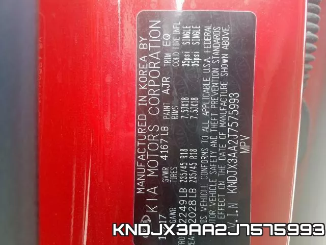 KNDJX3AA2J7575993 фото 2