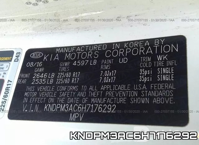 KNDPM3AC6H7176292 фото 10