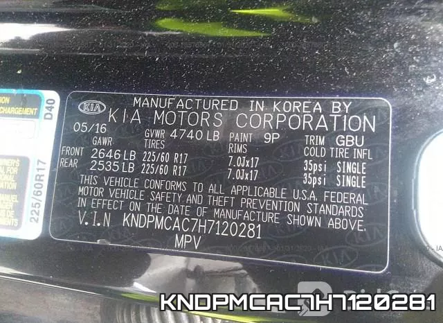 KNDPMCAC7H7120281 фото 10