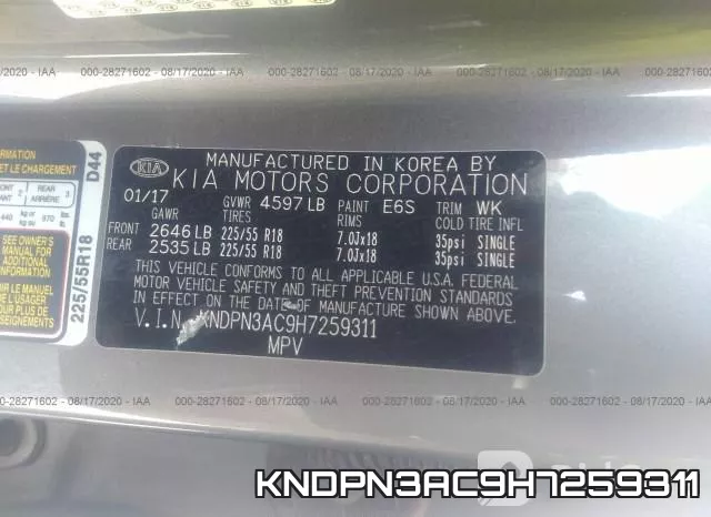 KNDPN3AC9H7259311 фото 10