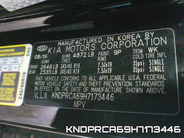 KNDPRCA69H7173446 фото 2
