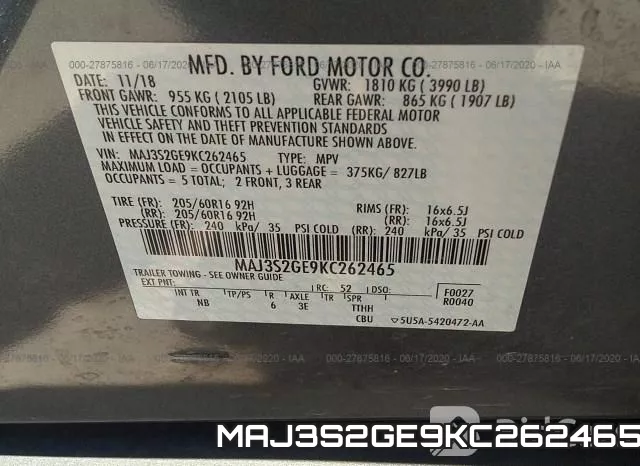 MAJ3S2GE9KC262465 фото 10
