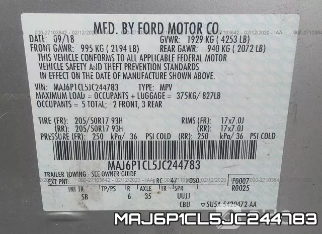 MAJ6P1CL5JC244783 фото 10
