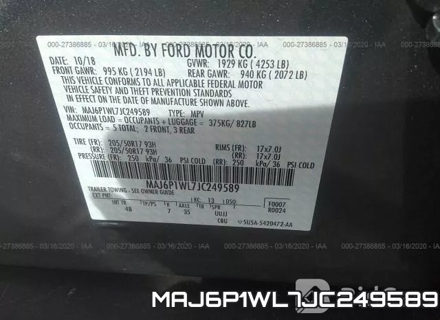MAJ6P1WL7JC249589 фото 10