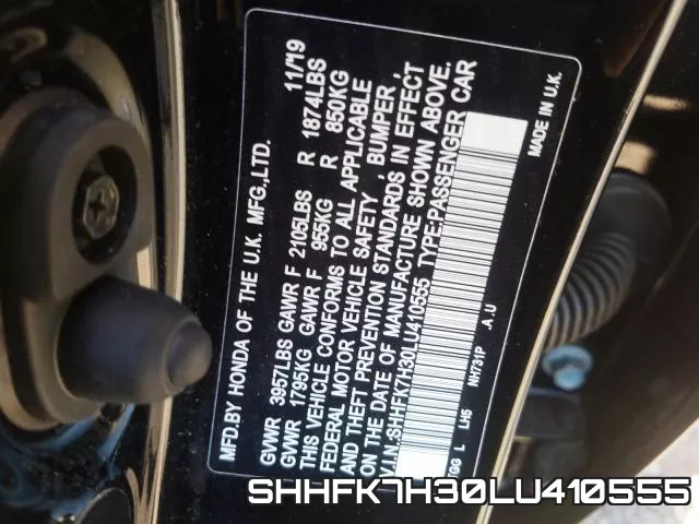 SHHFK7H30LU410555 фото 2