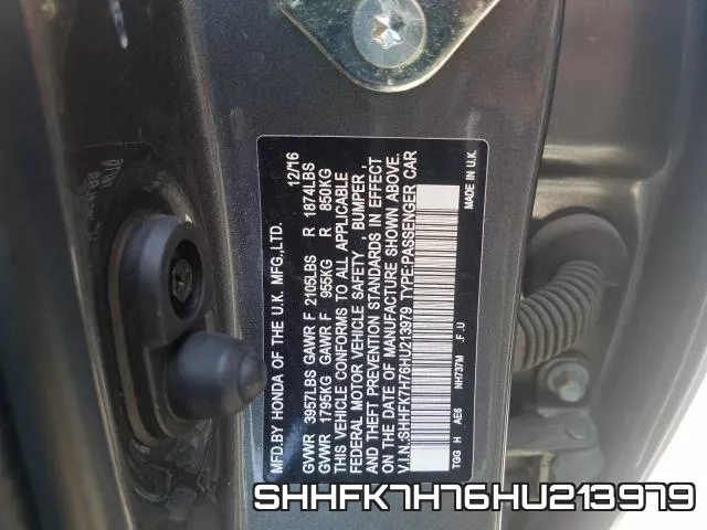 SHHFK7H76HU213979 фото 2
