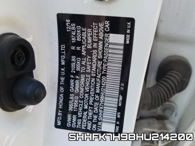 SHHFK7H98HU214200 фото 2